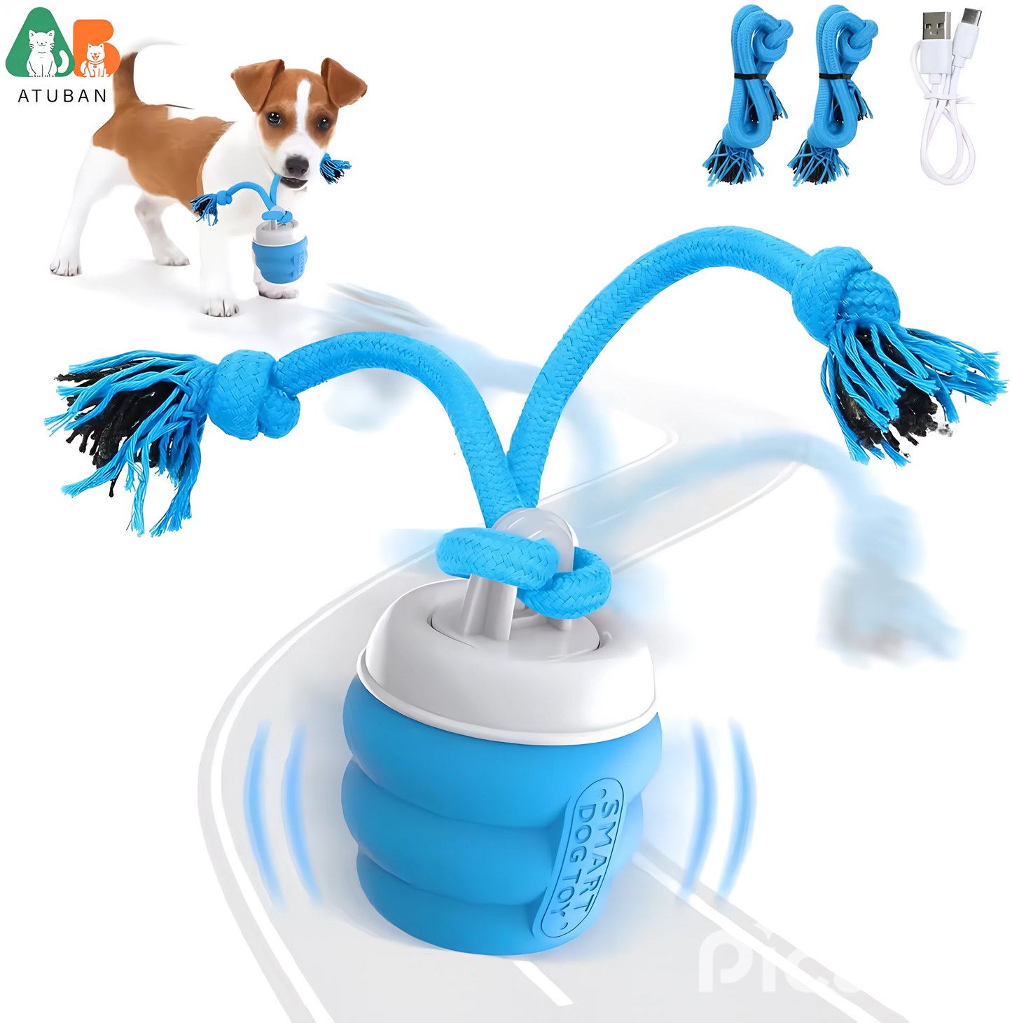 Motion-Sensor Dog Ball – Rechargeable & Squeaker Fun